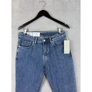 H&M Regular Tapered Cropped Jeans Womens 30x26 Blue Medium Wash Denim Pants New